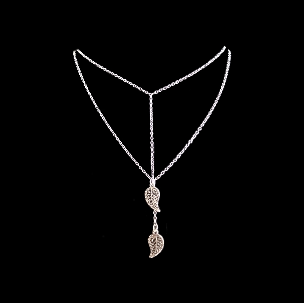 Set of Silver Feather Necklaces different lengths